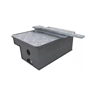 CAME Foundation Box For Frog Plus PM4 & PM6. Steel with Cataphoresis coating. Complete with Release hooking Lever, Gate securing Arm/Bracket & End Stop Screw.